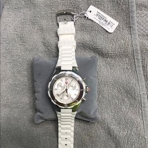 Authentic New Michele White/Silver jelly watch